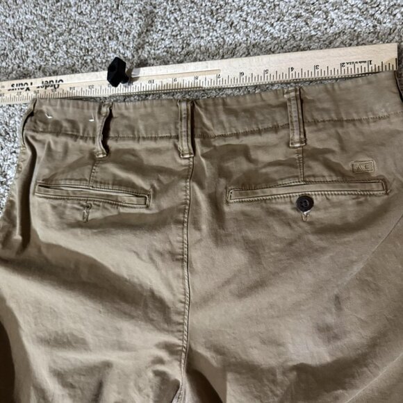 American Eagle Pants Mens 31x32 Brown Flex Chino Khaki Casual Straight - Picture 9 of 13